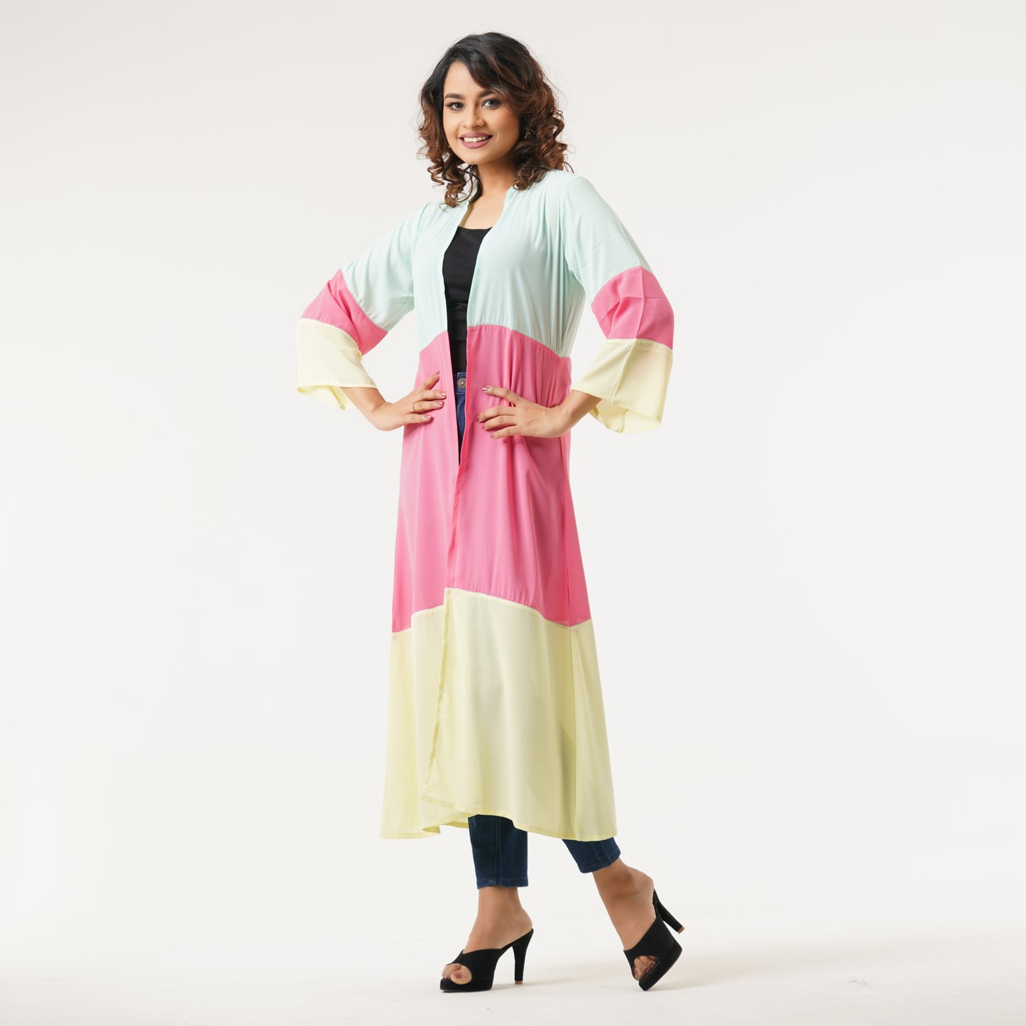 Womens Green & Paste Shrug