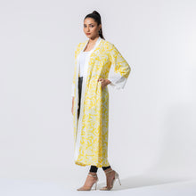 Load image into Gallery viewer, Womens White &amp; Yellow Printed Shrug
