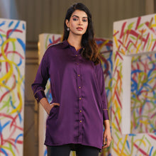 Load image into Gallery viewer, Ladies&#39; Purple Stone Lace Shirt
