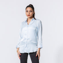 Load image into Gallery viewer, Womens Blue Striped Long Shirt
