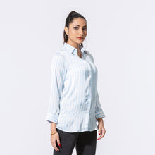 Load image into Gallery viewer, Womens Blue Striped Long Shirt
