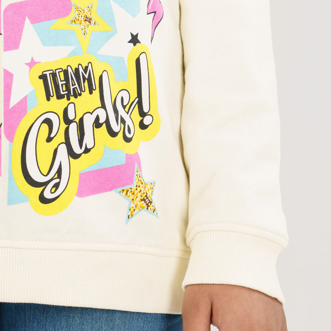 Girls Light Beige Sweatshirt
