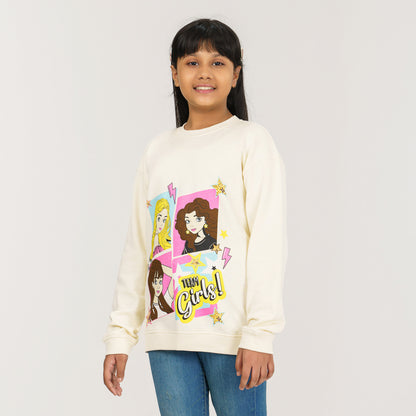 Girls Light Beige Sweatshirt