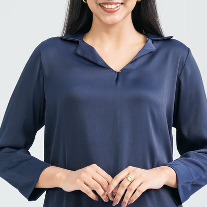 Women's Navy Blended Top