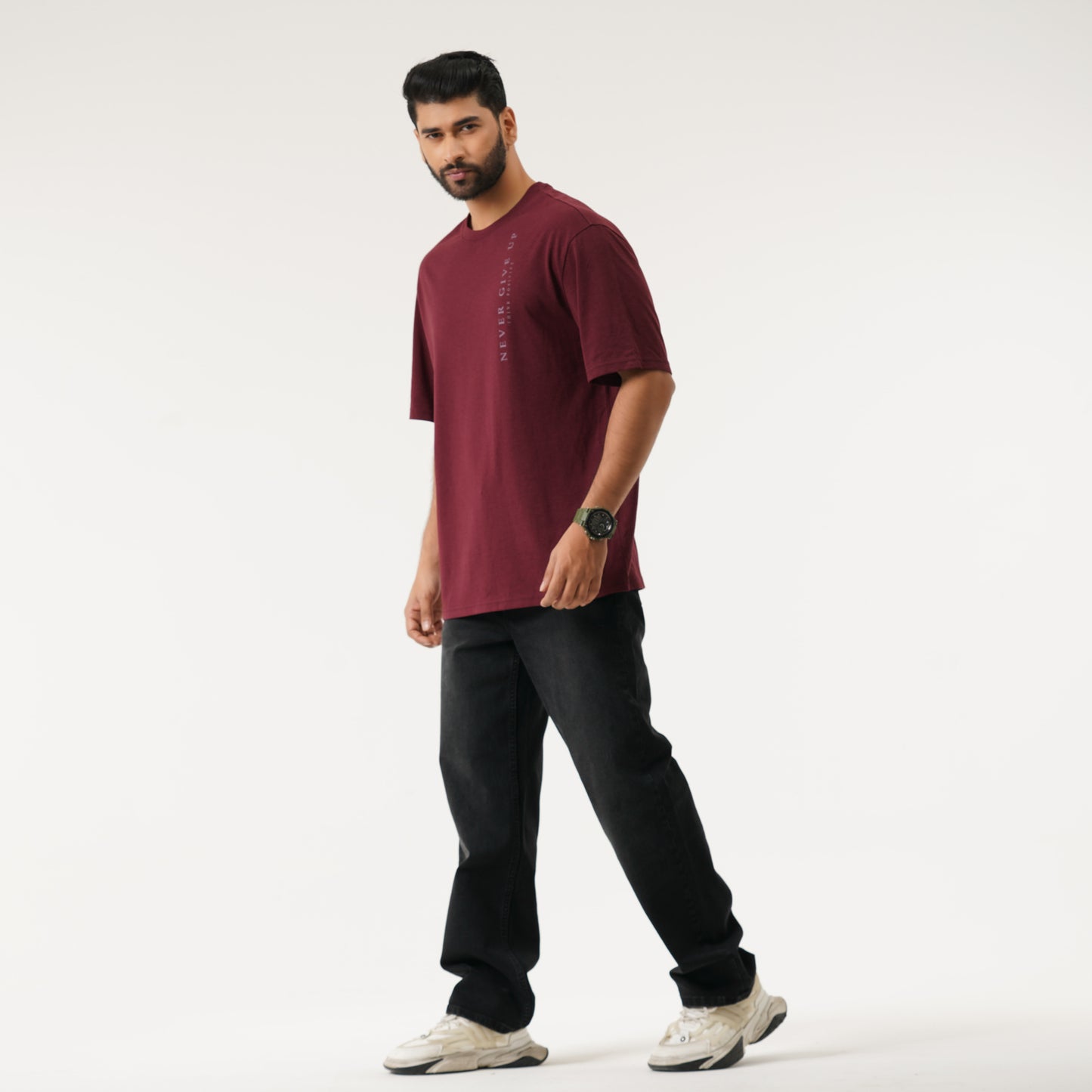 Mens Maroon Oversized T-Shirt