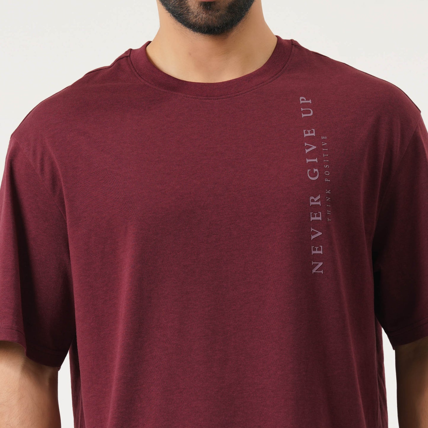 Mens Maroon Oversized T-Shirt