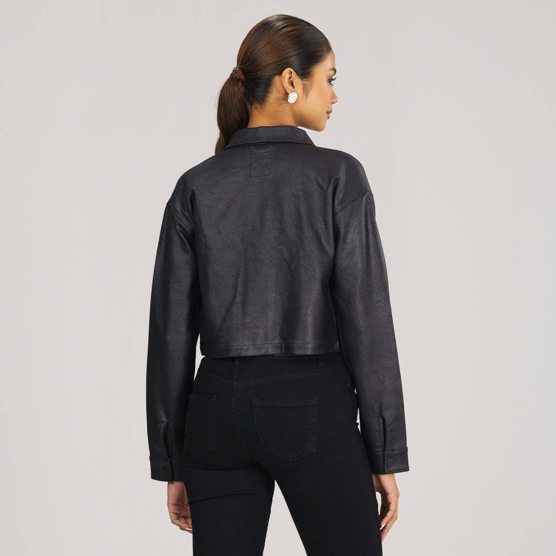 Womens Black Twill Jacket