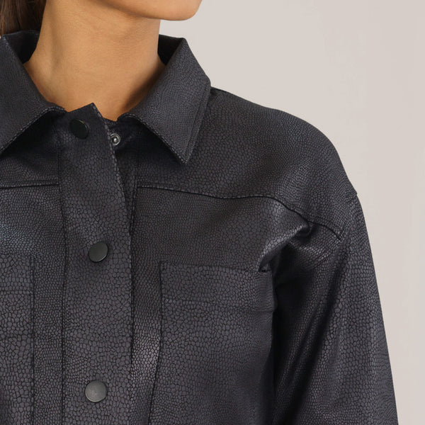 Womens Black Twill Jacket