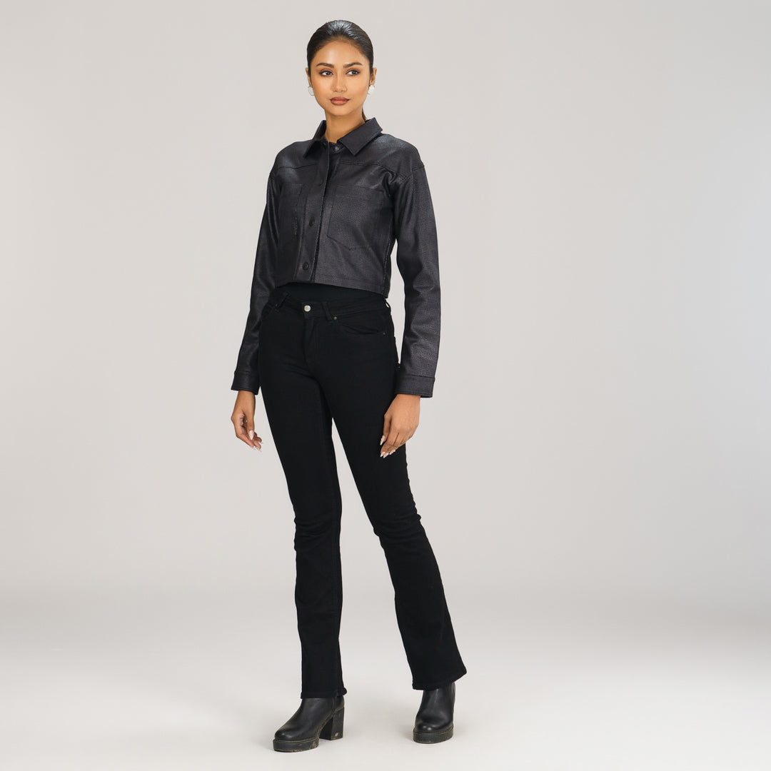 Womens Black Twill Jacket