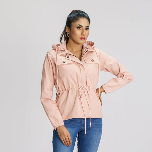 Womens Rose Peach Twill Jacket