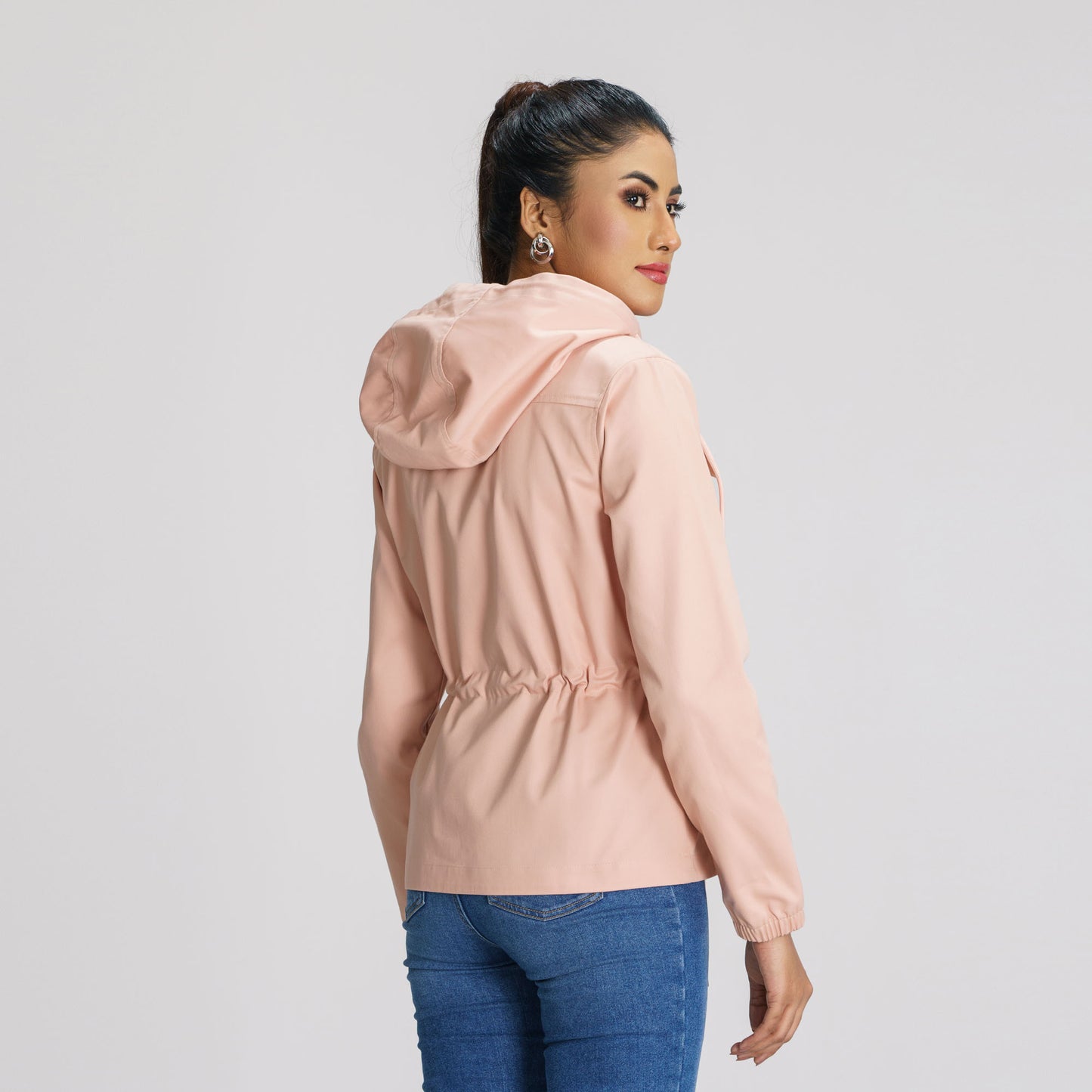 Womens Rose Peach Twill Jacket