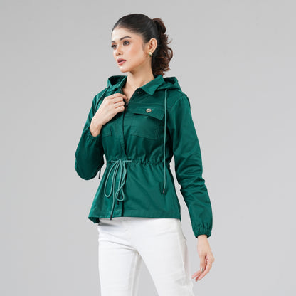 Womens Forest Green Twill Jacket