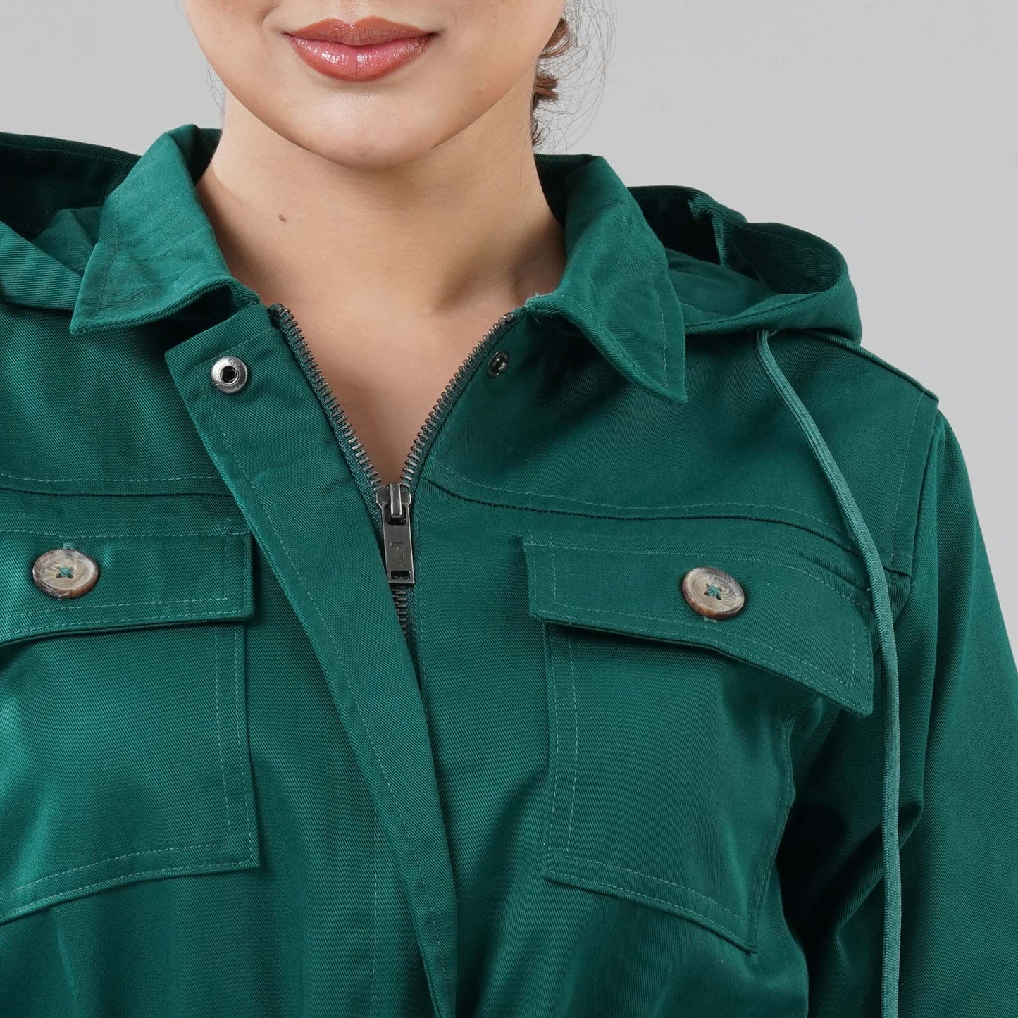 Womens Forest Green Twill Jacket