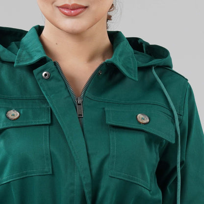Womens Forest Green Twill Jacket