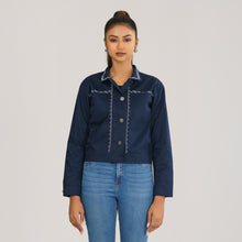 Load image into Gallery viewer, Womens Navy Twill Jacket
