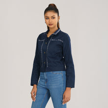 Load image into Gallery viewer, Womens Navy Twill Jacket
