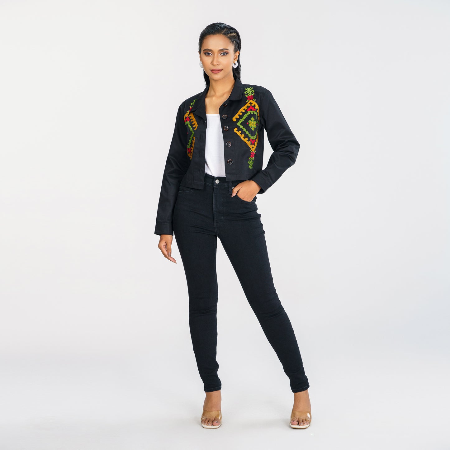 Womens Black Twill Jacket