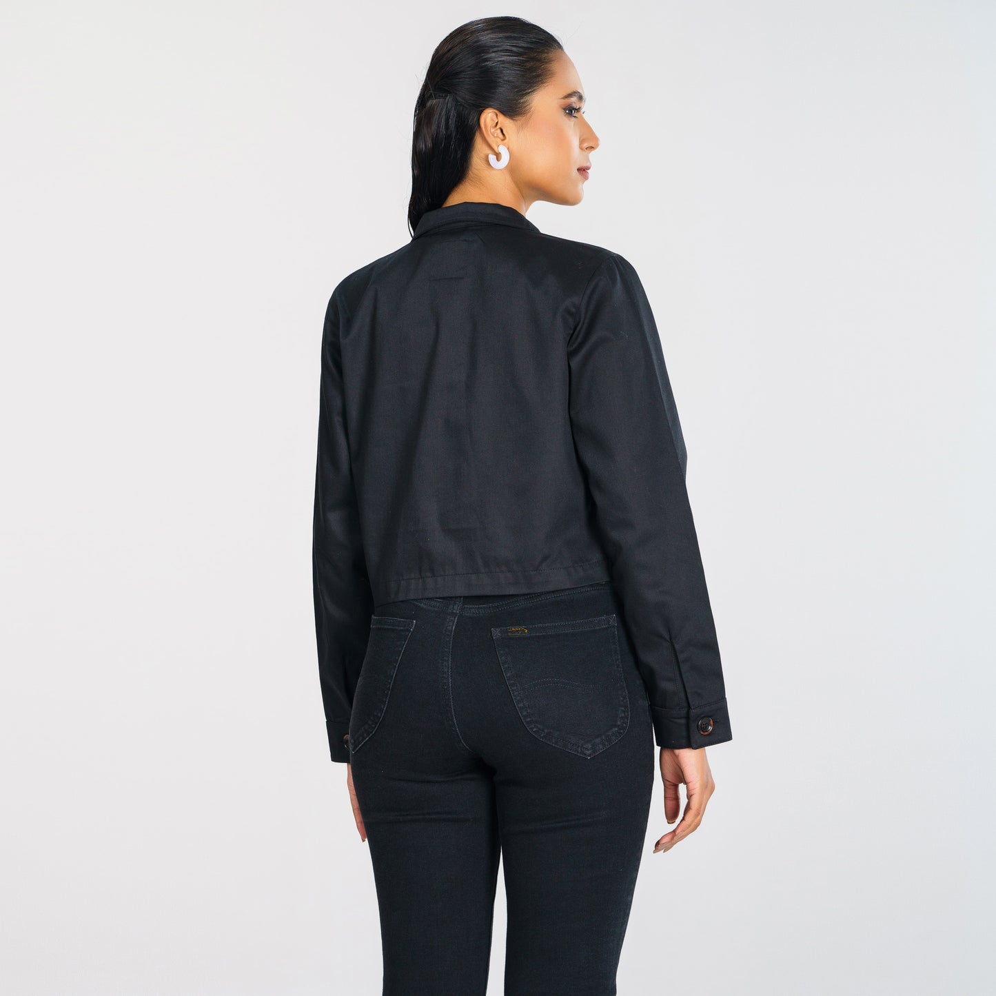 Womens Black Twill Jacket