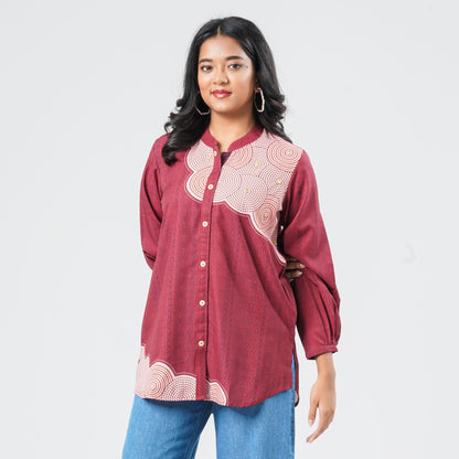 Women Blended Silk Ethnic Top