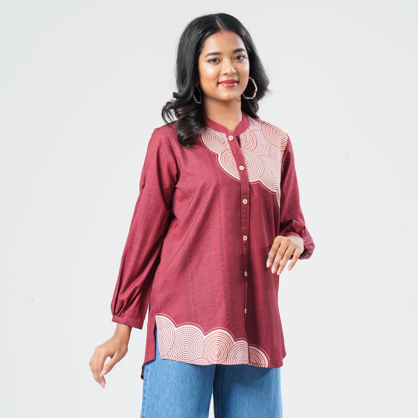 Women Blended Silk Ethnic Top