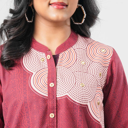 Women Blended Silk Ethnic Top