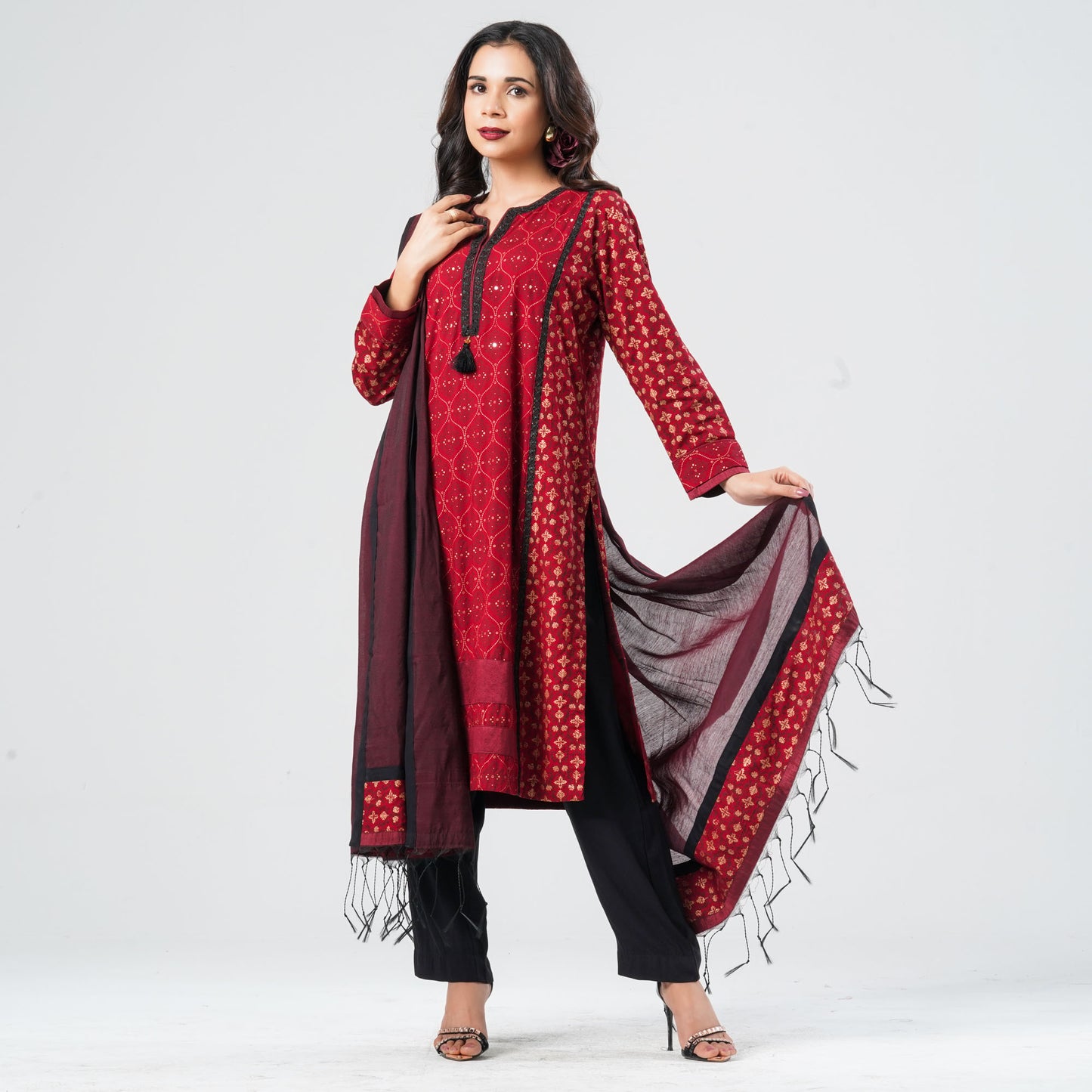 Women’s Viscose Sequin Work Three Piece Set