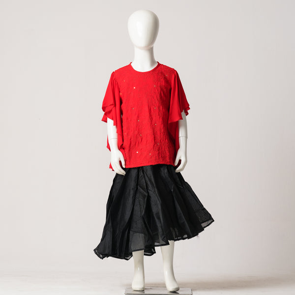 Girls 2Pcs-Red Black