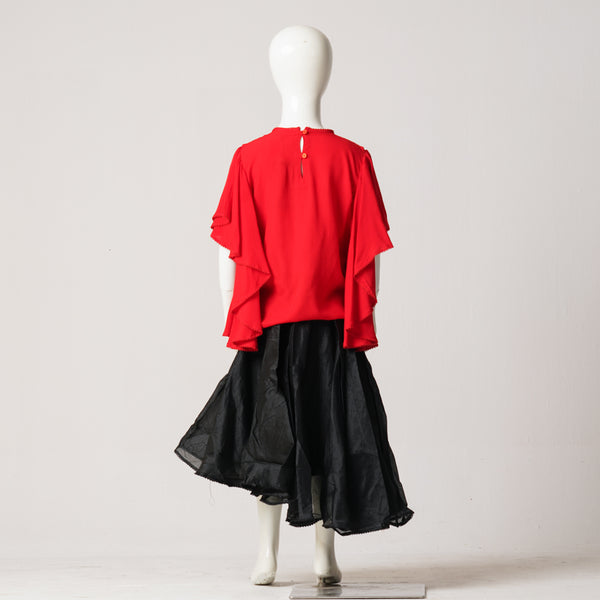 Girls 2Pcs-Red Black