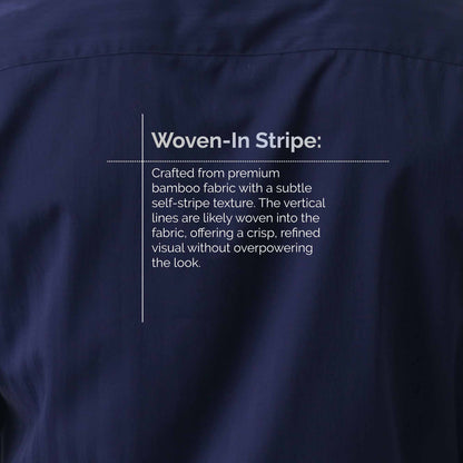 Mens Navy Blue Semi Formal Shirt