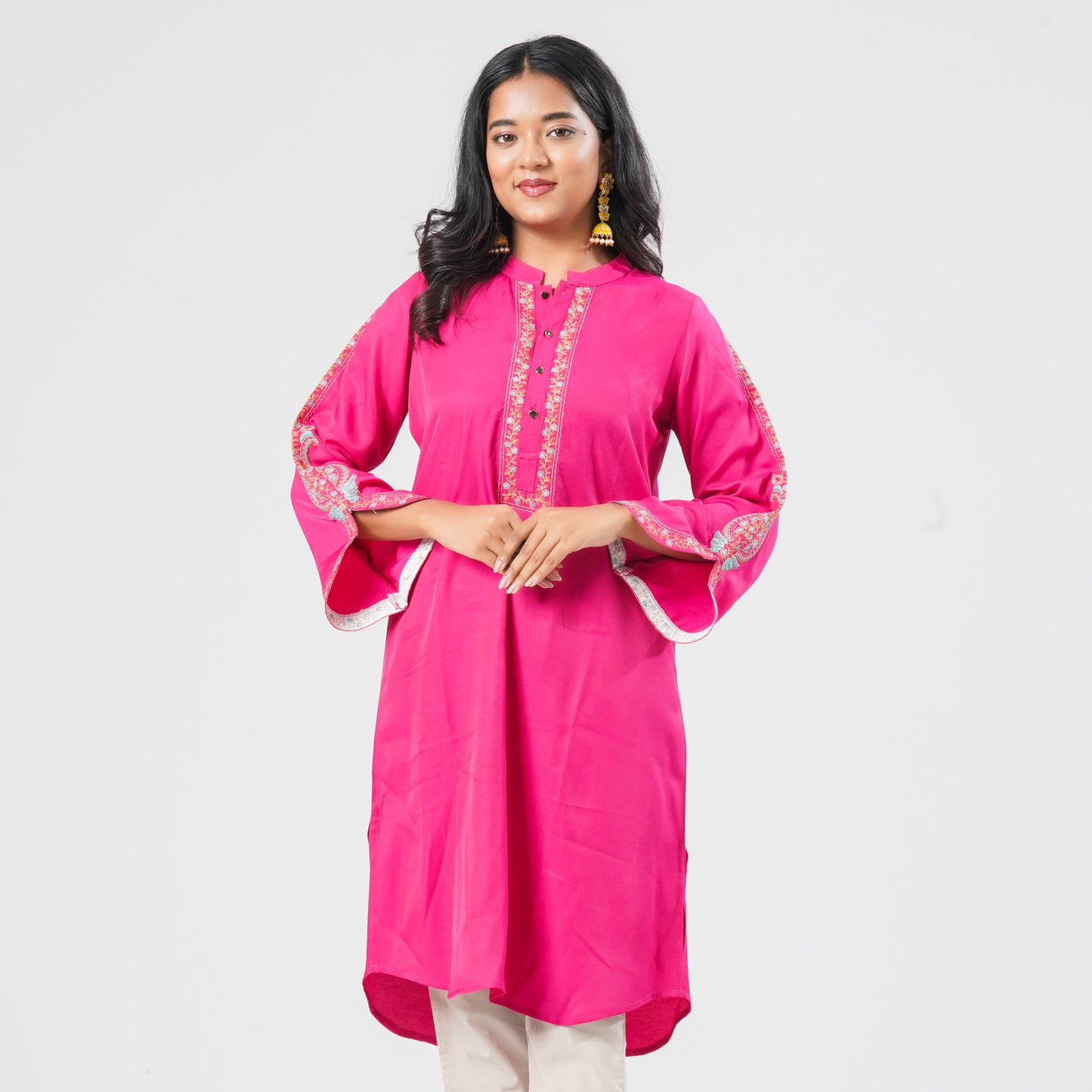 Women’s Mixed Silk Embroidered Kurti
