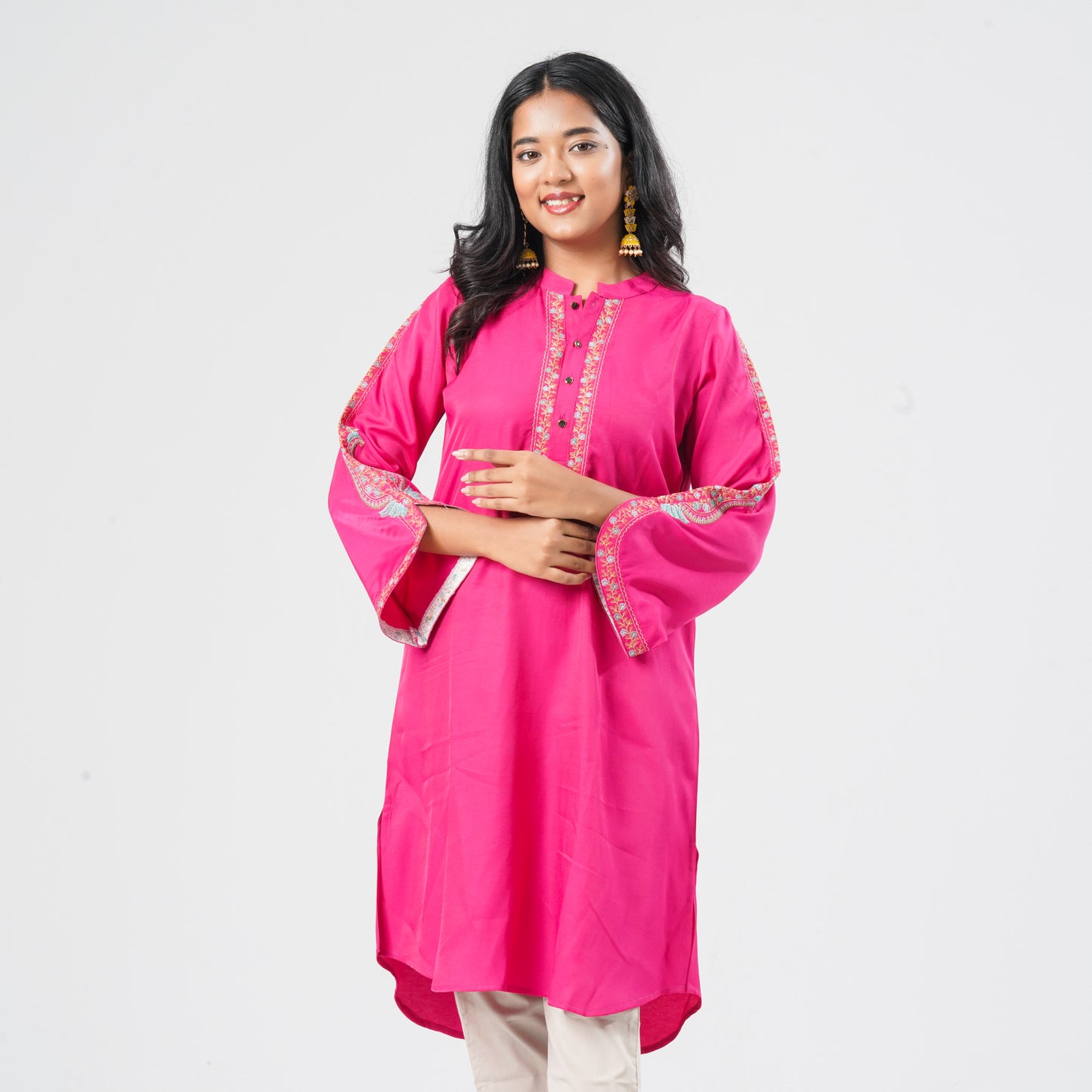 Women’s Mixed Silk Embroidered Kurti