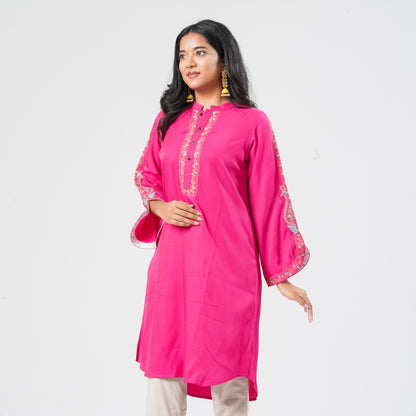 Women’s Mixed Silk Embroidered Kurti