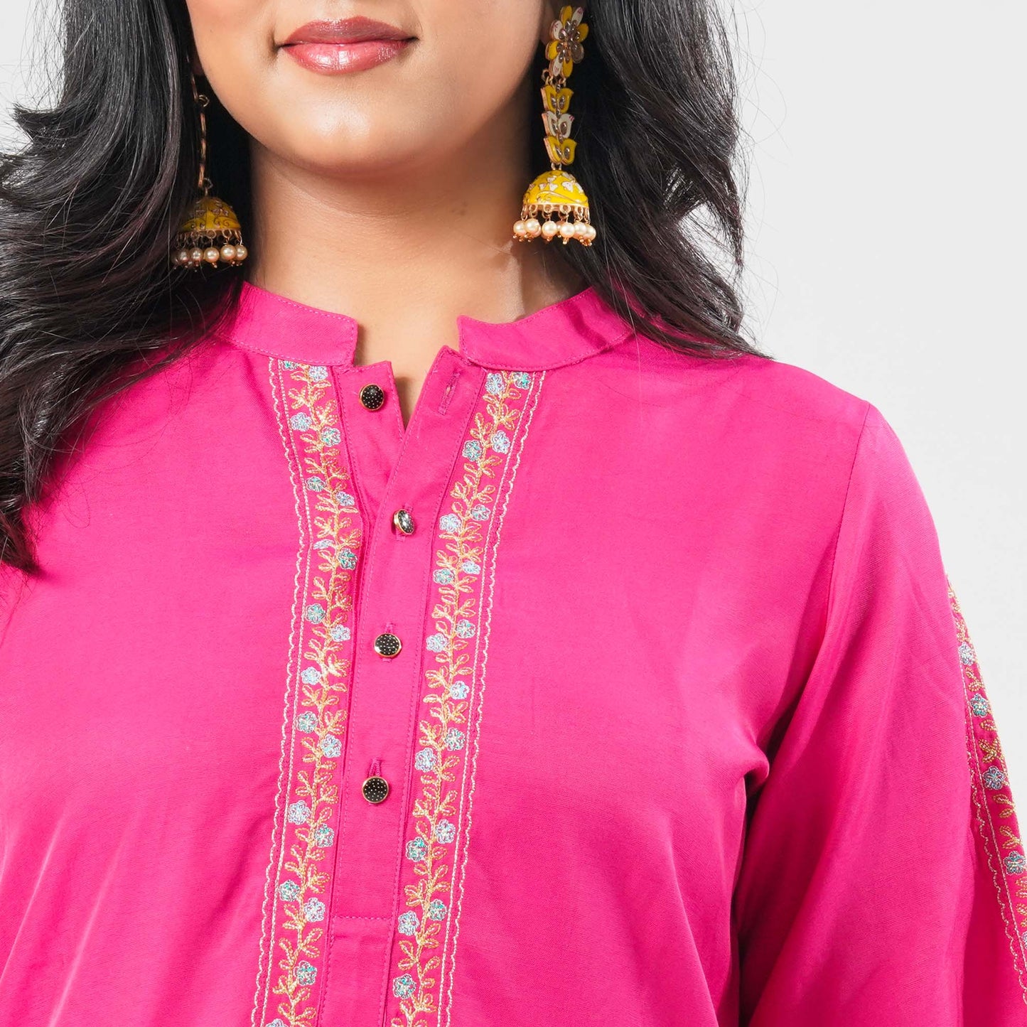 Women’s Mixed Silk Embroidered Kurti