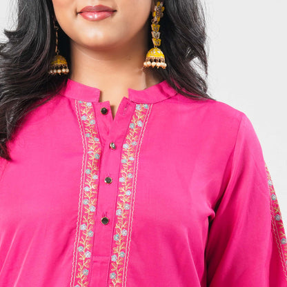 Women’s Mixed Silk Embroidered Kurti