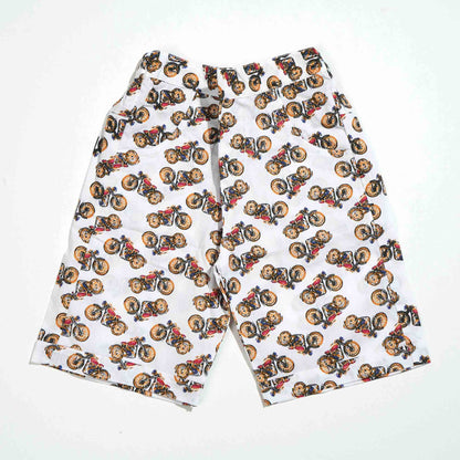 New Born Boys Shirt - White Print