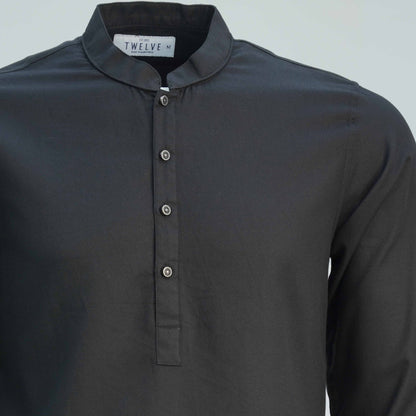 Mens Black Basic Panjabi