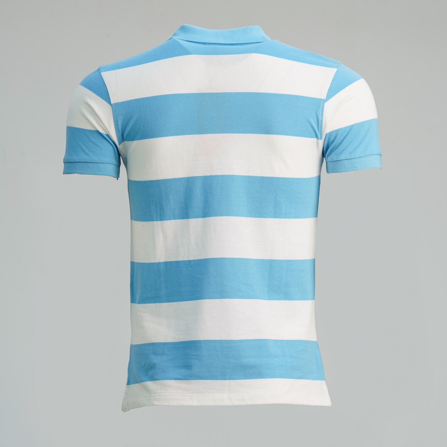 Mens White & Blue Polo