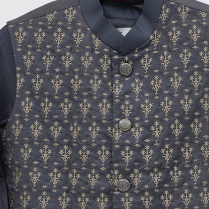 Mens Gray Ash Panjabi Set