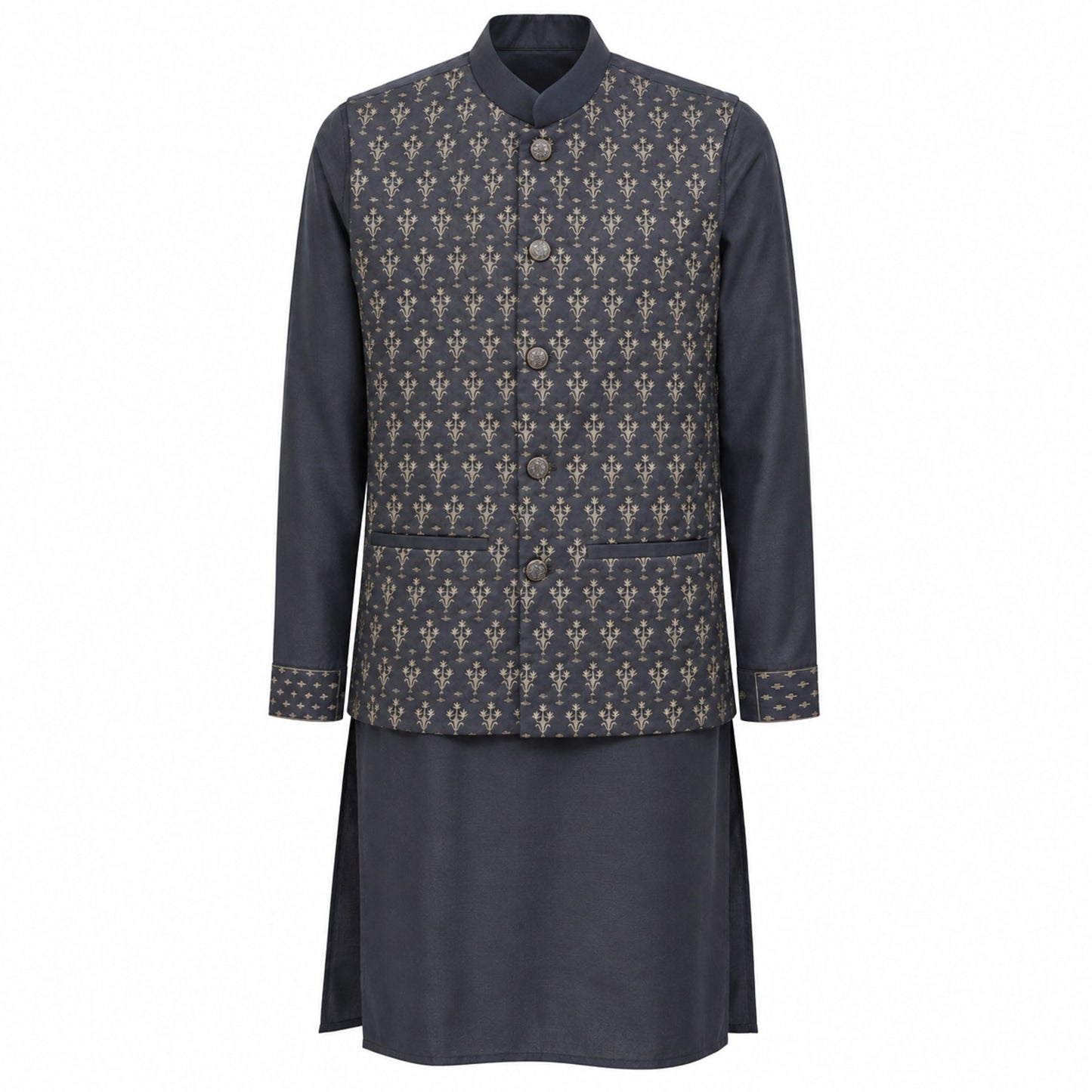 Mens Gray Ash Panjabi Set