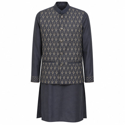 Mens Gray Ash Panjabi Set