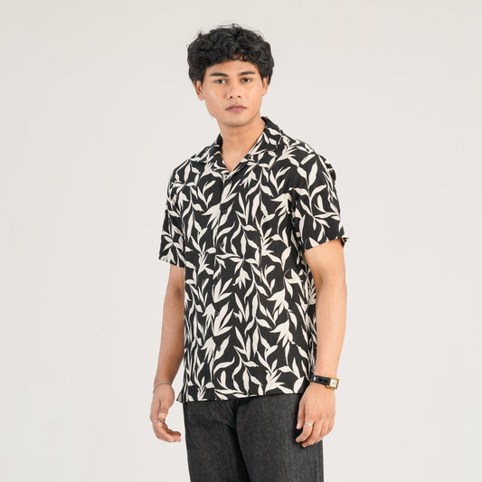 Mens Black AOP Casual Shirt