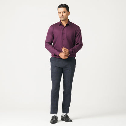 Men’s Purple Satin Lycra Shirt