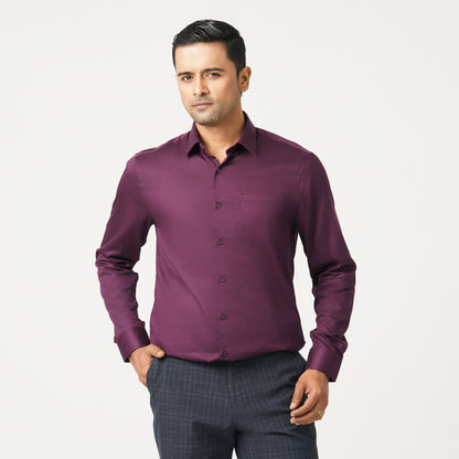 Men’s Purple Satin Lycra Shirt
