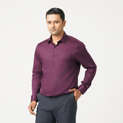 Men’s Purple Satin Lycra Shirt