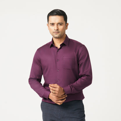 Men’s Purple Satin Lycra Shirt
