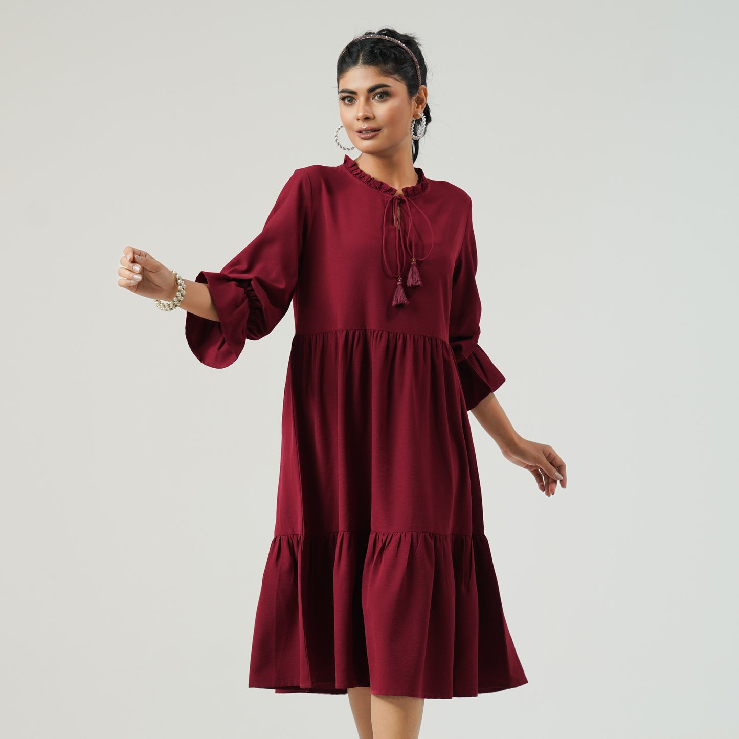Womens Maroon Dress