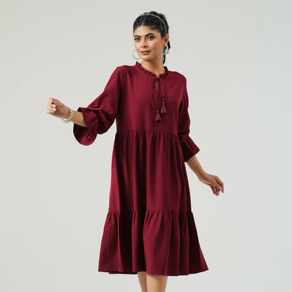 Womens Maroon Dress