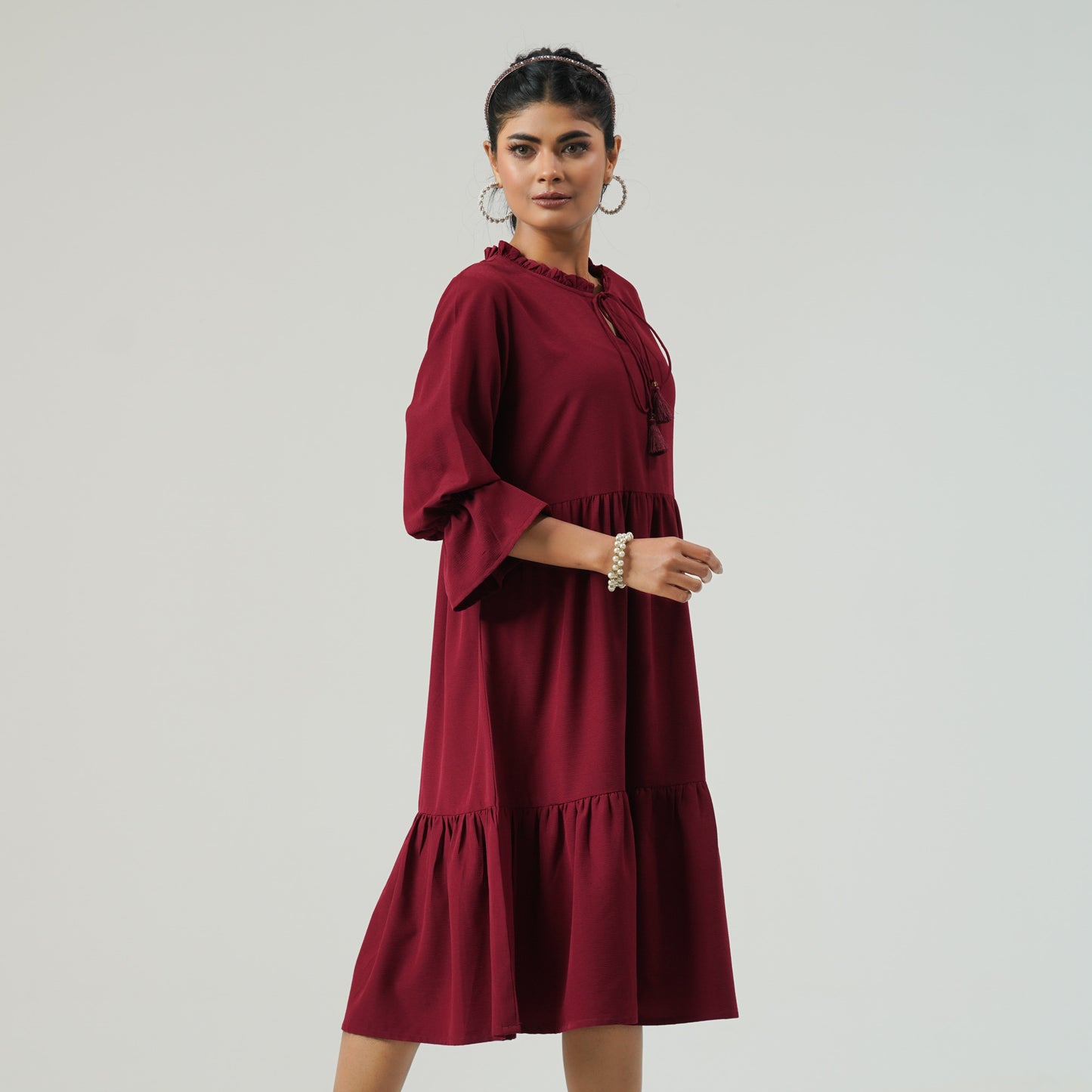 Womens Maroon Dress