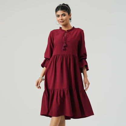 Womens Maroon Dress