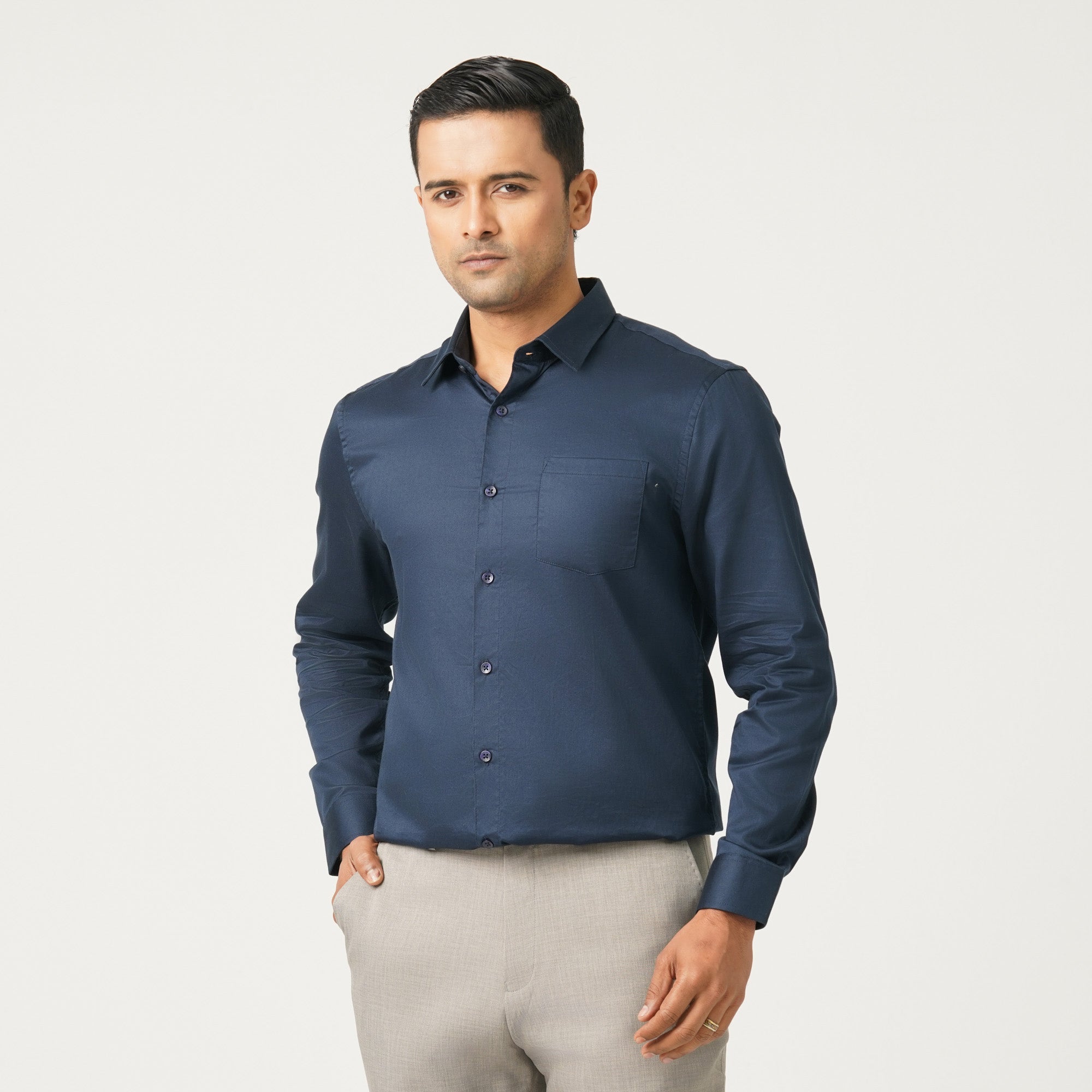 Men’s Satin Lycra Formal Shirt – TwelveBd
